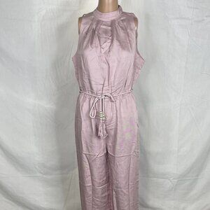 The Noli Shop Women’s Fernanda Linen Jumpsuit Pink Size XS